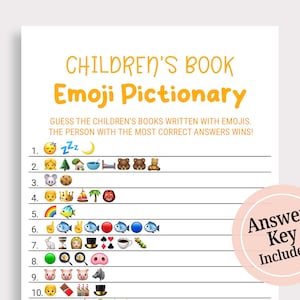 Livre de bébé Emoji Jeu Livre pour enfants Emoji Pictionary Emoji Jeu Imprimable Fun Baby Shower Jeu ImprimableBaby Shower Activity N16
