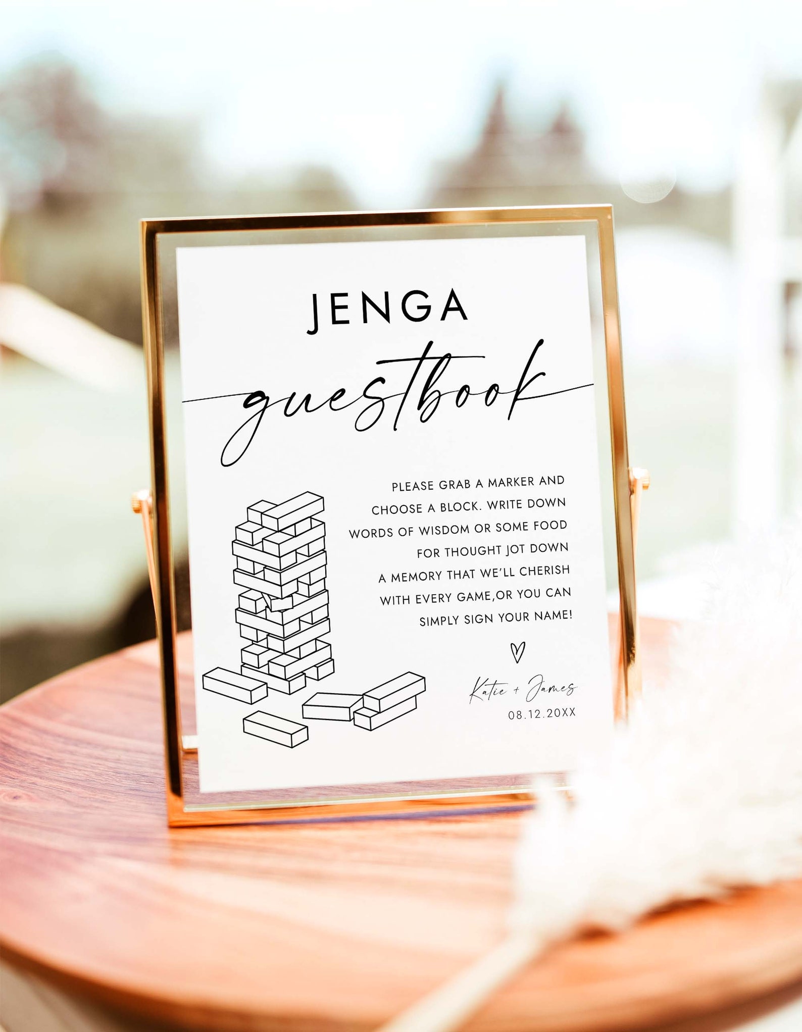 Wedding Jenga Guestbook Sign Jenga Guest Book Sign Simple Etsy
