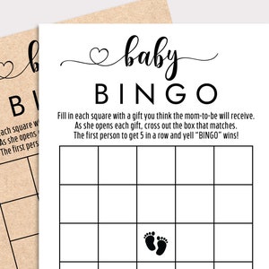 Bingo per Baby Shower con tenero elefantino, da stampare JPG -  Italia