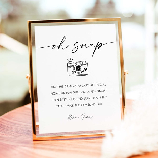 Oh Snap Sign Wedding Disposable Camera Sign Photo Instructions Sign Can't Wait to See What Develops Guest Photo I Spy Party Signs W4 S1