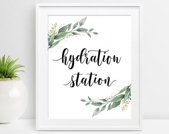 Hydration Station Sign, Drink Sign, Wedding Drinks Bar, Decorative Signage, Printable Party Bar Signs, Beverages Table Decoration, D28, D32