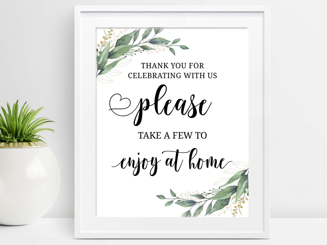 Take One Sign Baby Shower Favors Sign Thank You for Celebrating With Us