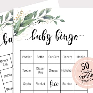 Baby Shower Bingo - Etsy