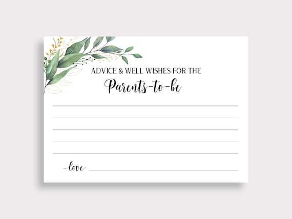Advice and Well Wishes for Parents To Be Card Baby Shower Printable  Cards Advice for Parents Well Wishes Card Baby Sprinkle Advice C16 D28
