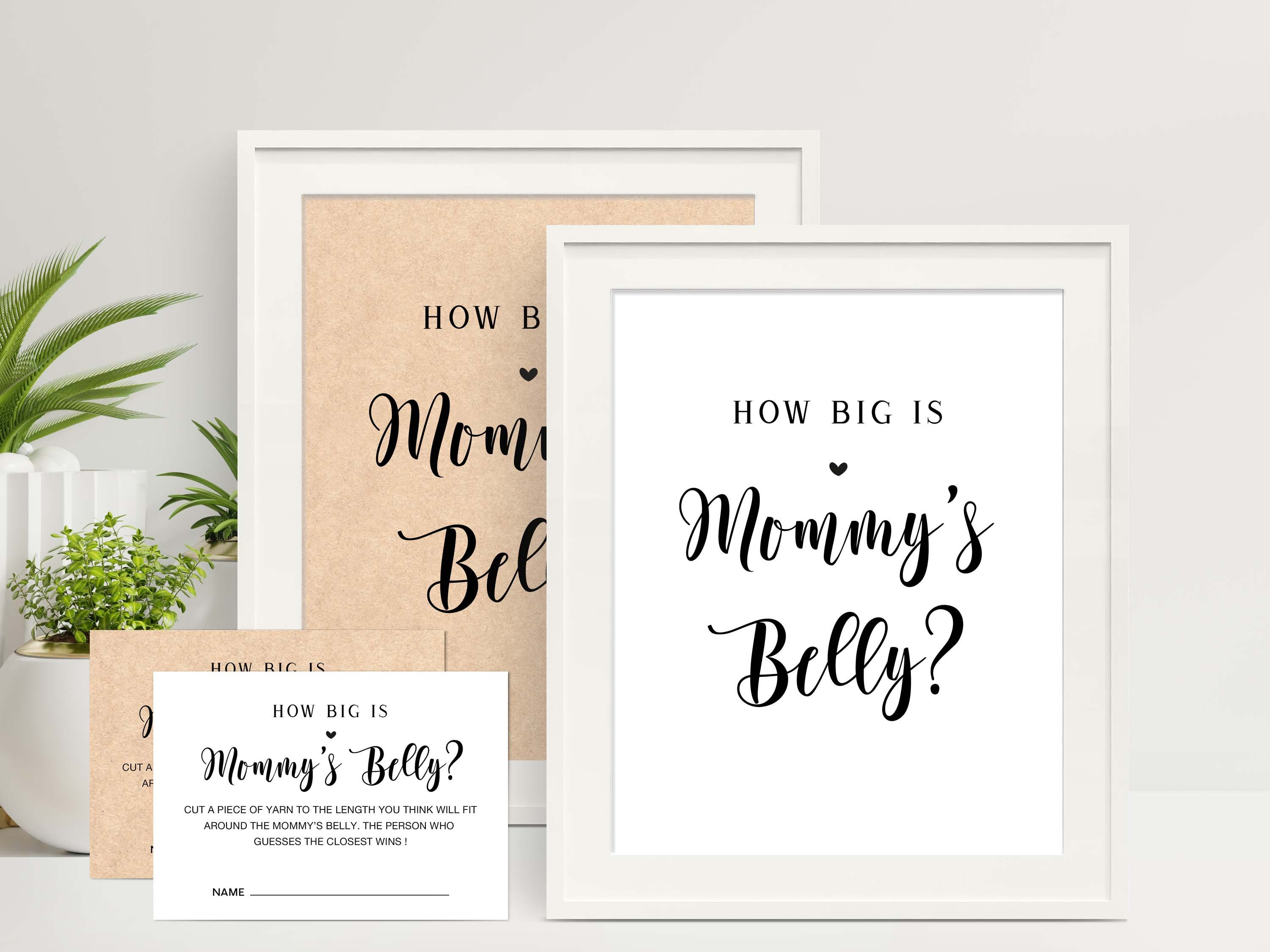 Guess How Big is Mommy's Belly Game Measure Belly Game Rustic Baby ...