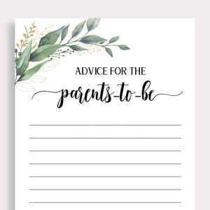 Ratschlag für die Eltern zu sein Karten Co-ed Baby Shower Parent to be Baby Shower Ideen Papa zu sein Mom to be Mommy Daddy Printable Digital C16