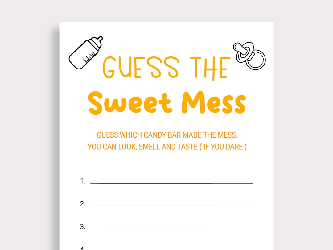 thumbnail image 2 of Guess The Sweet Mess Baby Shower Game - Dirty Diaper Candy Guessing Game 2 of 13