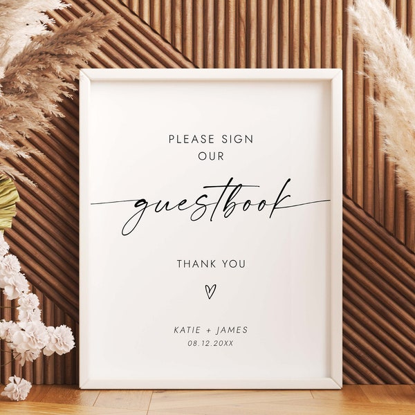 Wedding Guestbook Sign Minimalist Wedding Guestbook Sign Please Sign Our Guestbook Sign Our Guest Book Editable Sign Templates W4 S1