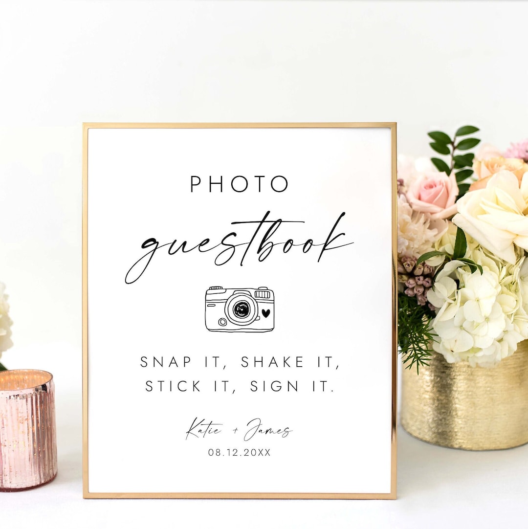 Photo Guestbook Sign Wedding Photo Guestbook Sign Template Photo Guest