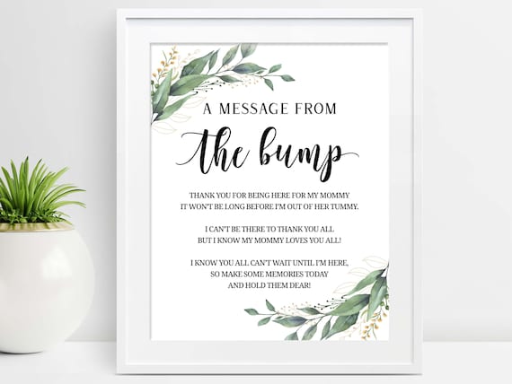 Message From the Bump Sign Message From Baby Baby Shower Baby - Etsy
