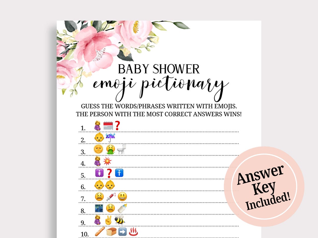 Baby Shower Emoji Game, Baby Shower Game Printable, Baby Emoji ...