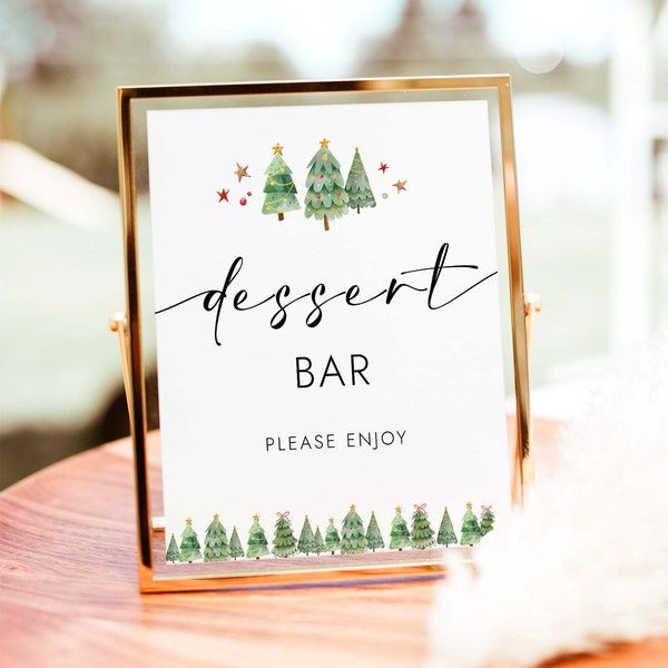 Dessert Bar Sign Christmas Dessert Sign Sweets Table Sign Sweet Treats Winter Baby Shower Sign Winter Bridal Shower Sign Merry Little CHR4