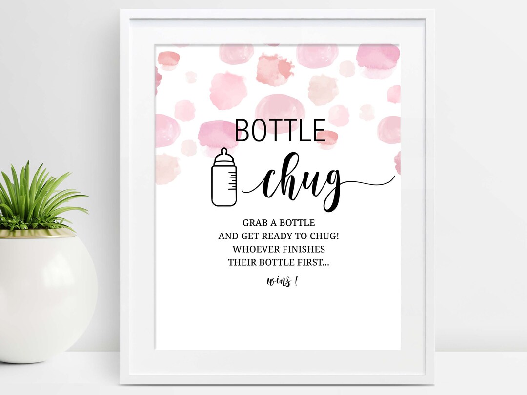 Baby Bottle Chug Game Sign - 8x11 Inch Bohemian Rainbow Wooden Sign For Gender Reveal & Baby Showers 14 thumbnail image
