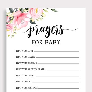 Prayers for Baby Card Printable, Baby Prayer Wish Cards, Well Wishes ...