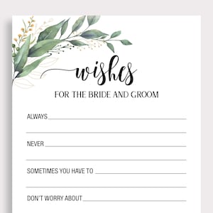 Wünsche für Braut und Bräutigam, Beratung für die Braut und Bräutigam Karten, Hochzeitstätskarte, Beratung und Gute Wünsche, Bridal Shower Wunschkarten, C18