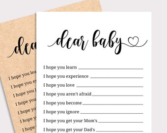 Liebe Baby-Wunschkarten, Wünsche für Baby zum Ausdrucken, Wunsch für Babykarten, Rustikale Baby shower Wünsche, Kraft-Gebetskarte, Baby-Sprinkle, K16