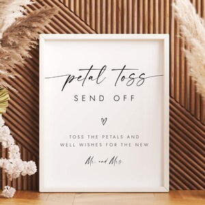 Petal Send Off Petal Toss Send off Sign Minimalist Wedding Send off Sign Newlywed ...