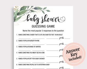 Fun Baby Shower Game Printable Baby Shower Guessing Game Gender Neutral Baby Shower Games Guess Game Instant Download Digital Games DIY T16