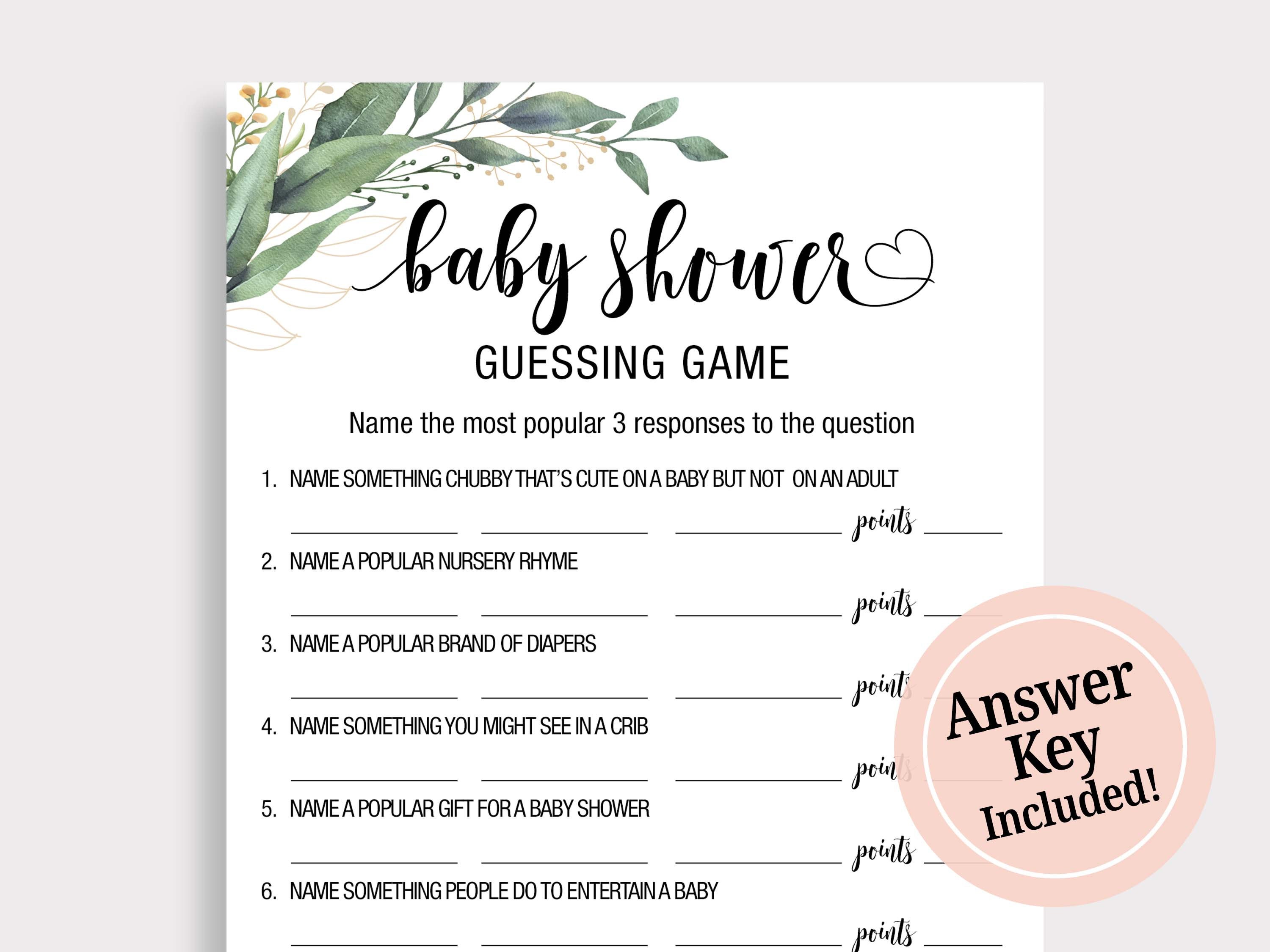 thumbnail image 2 of Baby Shower Party Game 6, Fun Guessing Game Girls Boys Babies 2 of 14