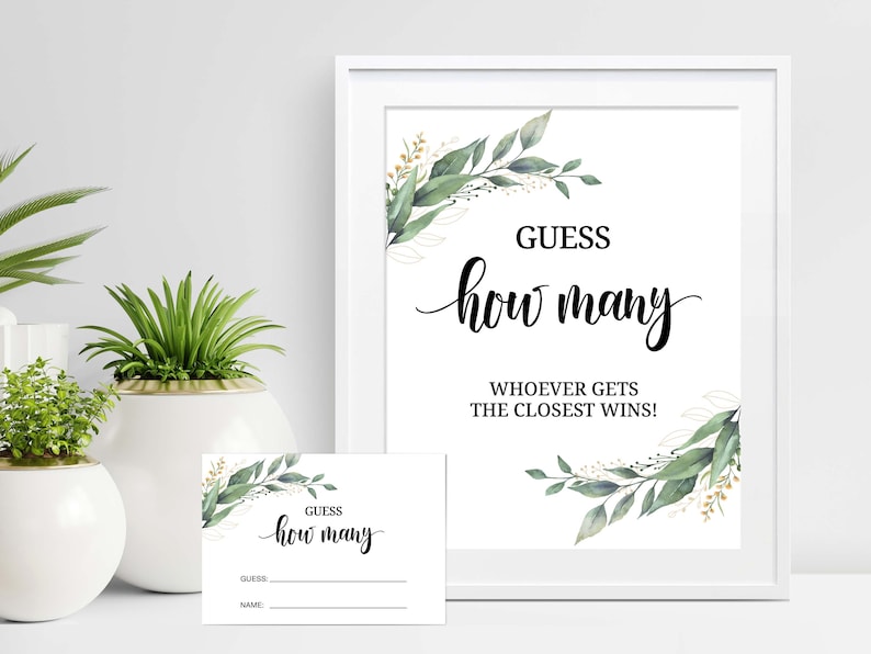 Guess How Many Sign Guessing Game Cards Guess How Many Game Etsy