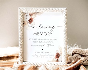 In Loving Memory Sign Wedding Memory Sign Forever in Our Hearts Sign Wedding Memorial Candle Sign Wedding Memory Table Printable Sign BH18