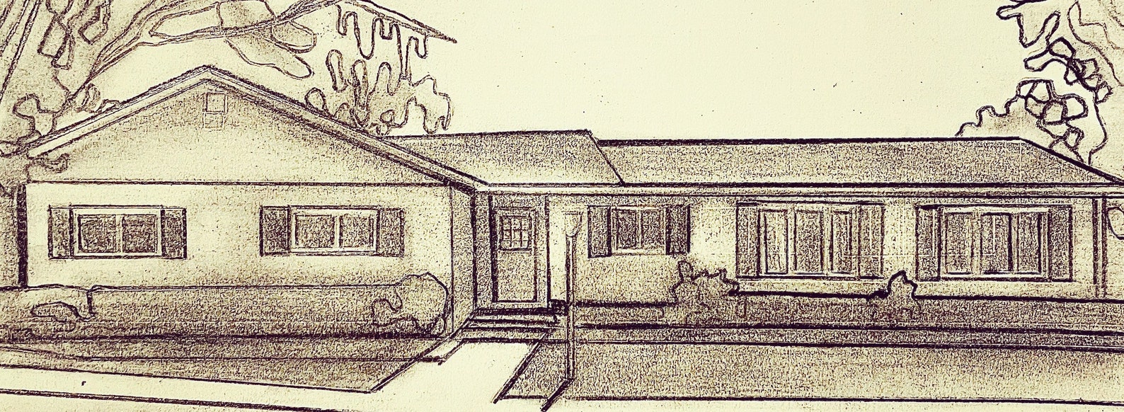 Charcoal Drawing of House Etsy Canada