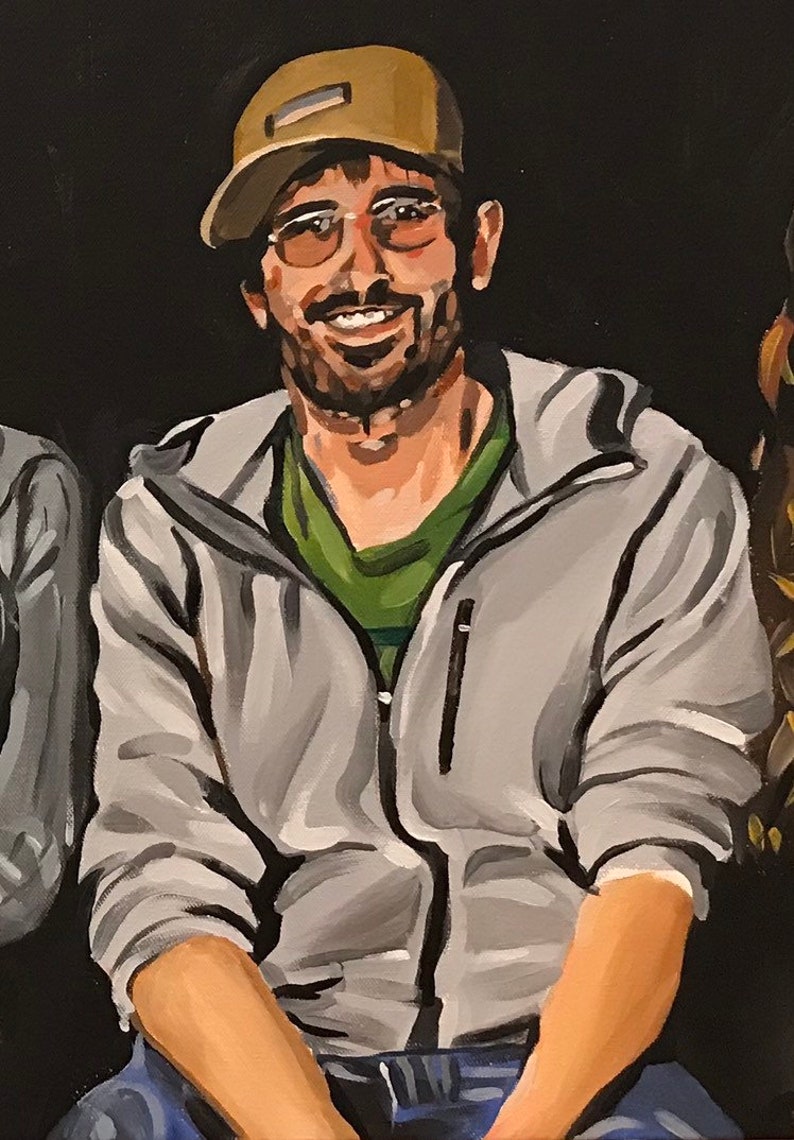 Custom acrylic painting of family done from photo