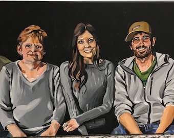 Custom acrylic painting of family done from photo