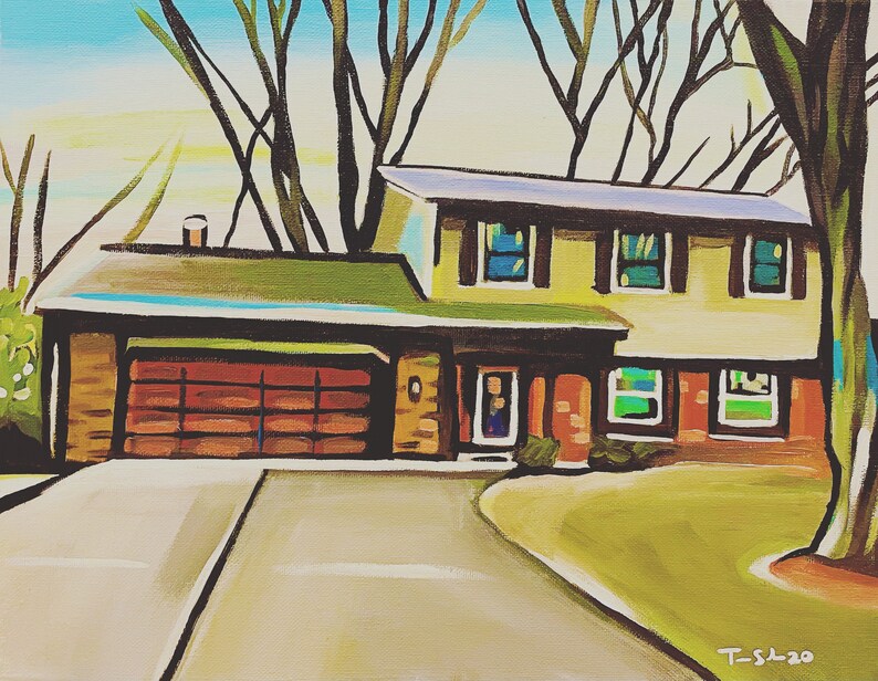 Acrylic painting of house