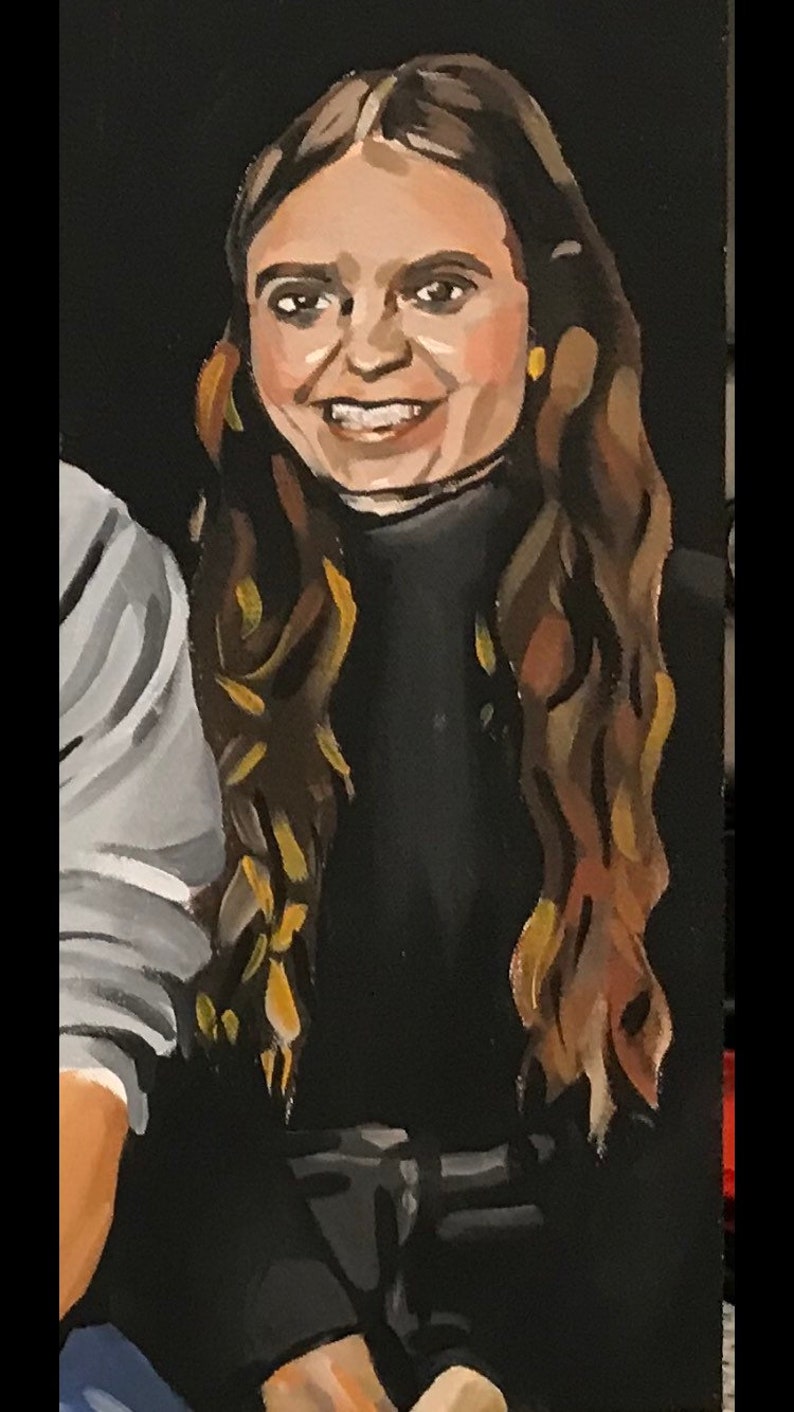Custom acrylic painting of family done from photo