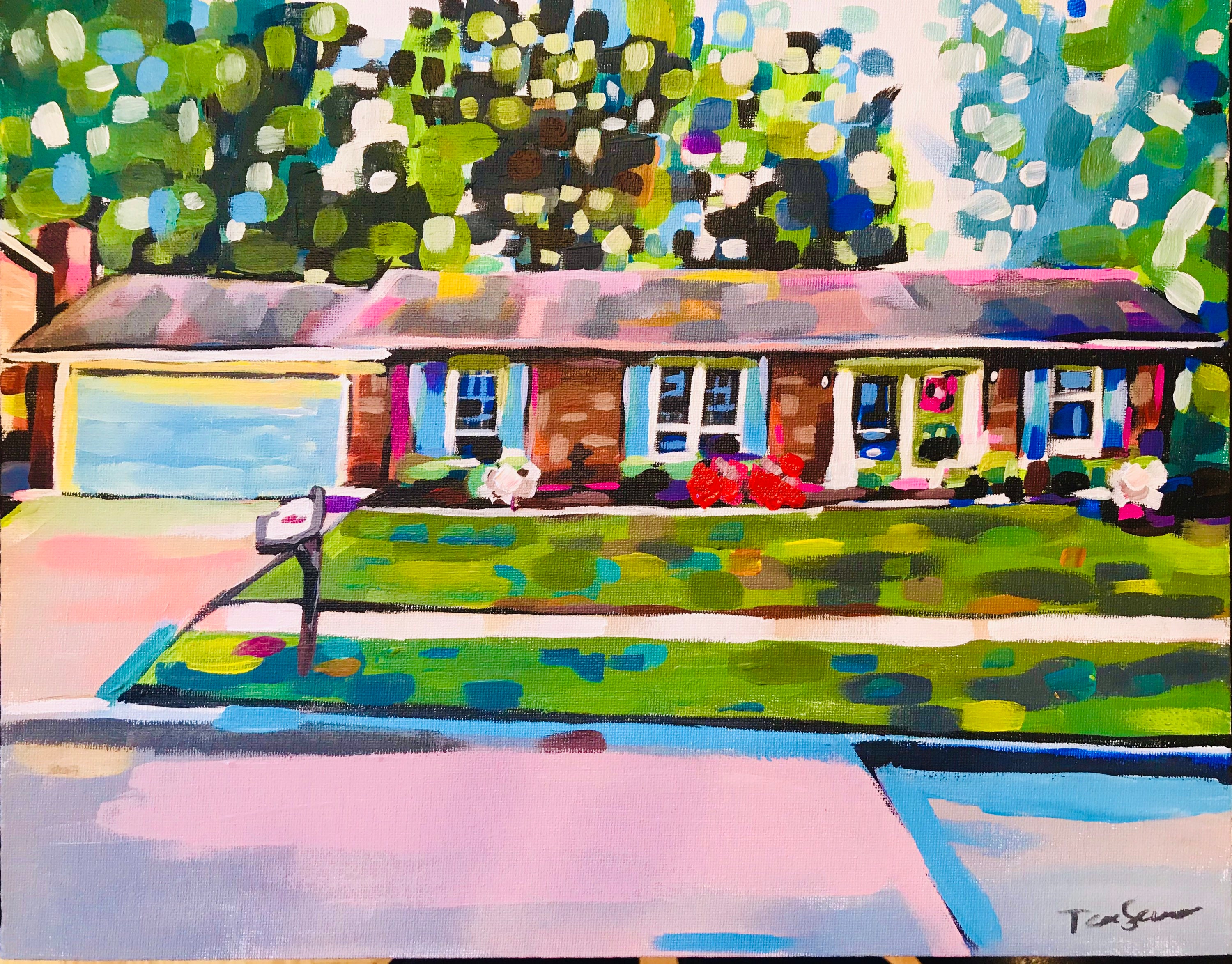 Acrylic Painting of House Etsy Norway