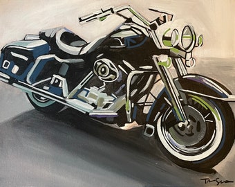 Custom painting of Harley Davidson motorcycle