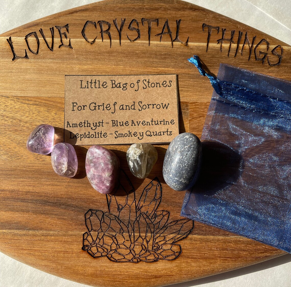 Set of Crystals for Grief and Sorrow for meditation Etsy