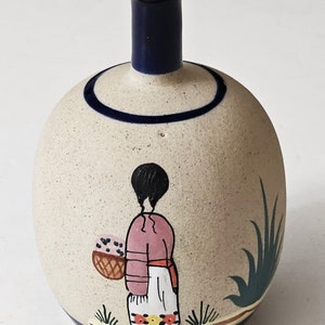 Authentic Folk Art Sandstone Vase - Handcrafted Mexican Masterpiece