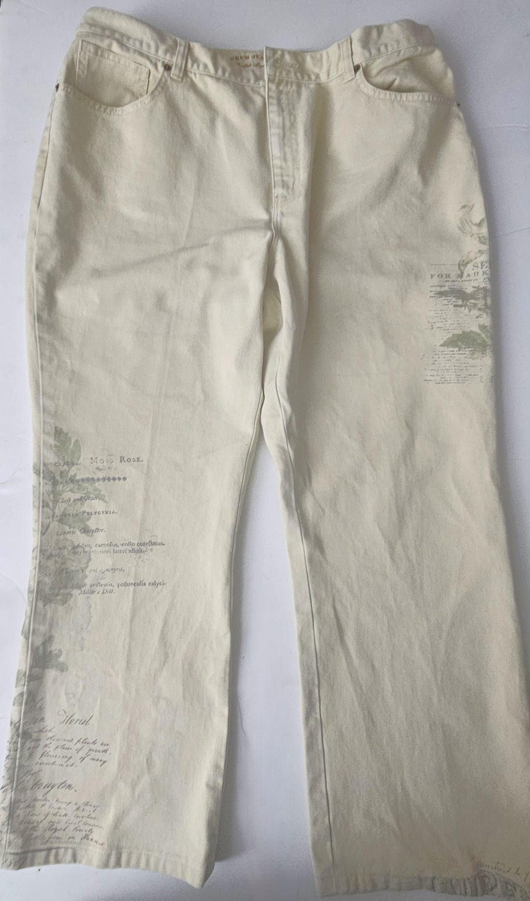 Vintage Lauren Ralph Lauren Boot Cut Graphic Jeans - Size 16 - Etsy