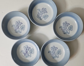 Vintage Made in Japan Ceramic Fruit Bowls Hand Painted Floral Designs