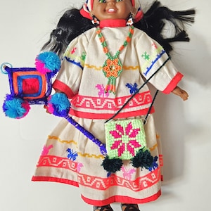 Vintage Huichol Folk Art Doll