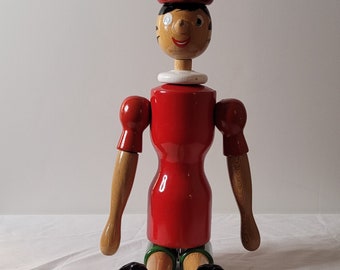 ヴィンテージピノキオ木製人形：コレクター向けフィギュア - Etsy 日本