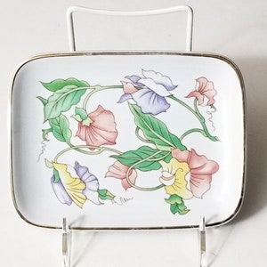 Prato de bugigangas decorativas vintage Ben Rickert com design floral