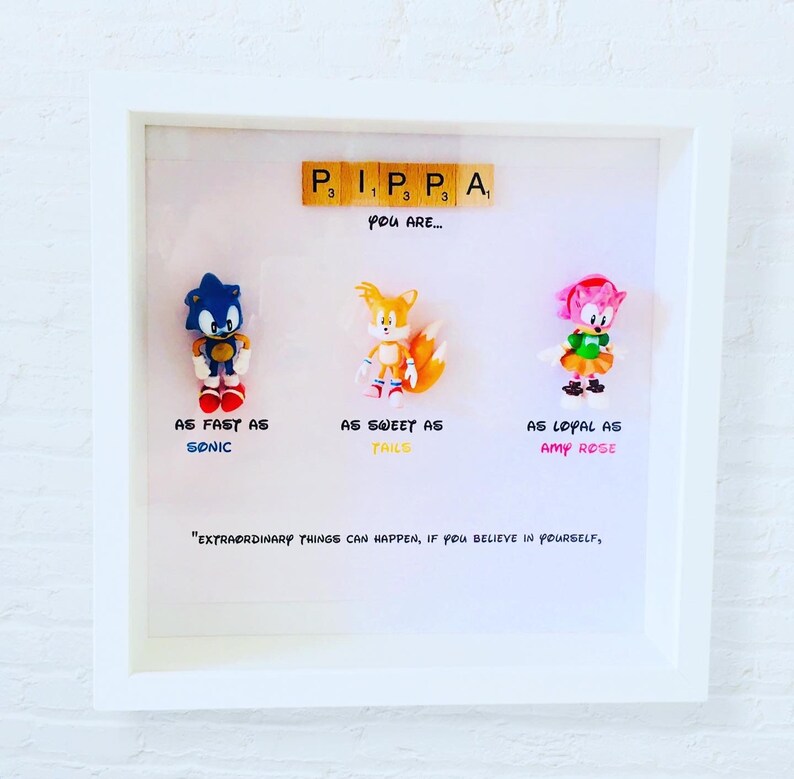 Sonic the Hedgehog Personalised Character Frames Sonic | Etsy