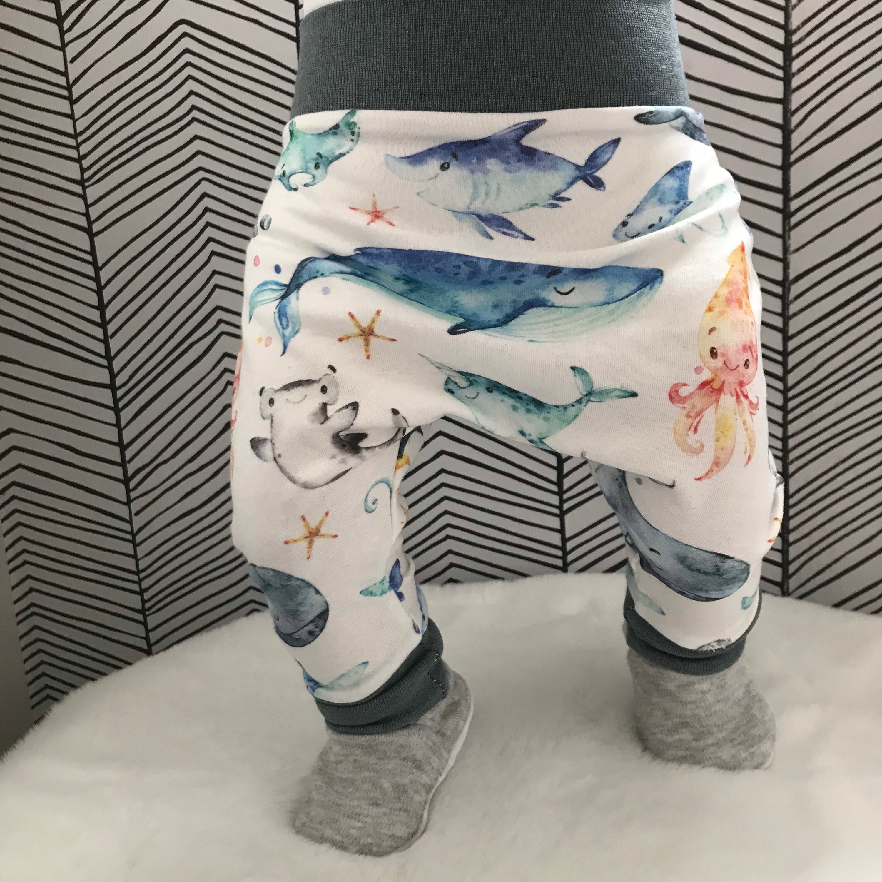 Unicorn Whale Leggings, Narwhal Leggings, Stretch Pants, Child