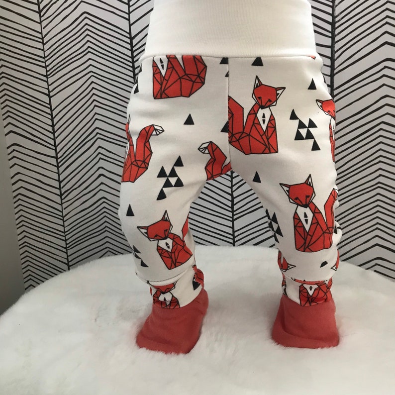 Baby Leggings Geometric Red Fox Pants Boys Harem Pants Organic Etsy
