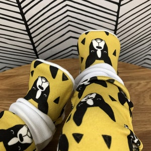 Bouledogues Français Chien Harems Moutarde Jaune Pantalon Garçon Harem Pantalon Maille de coton biologique Imprimé Pet tissu Nouveau-né bb image 9