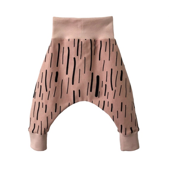 Girls Harems Pink Lines Harem Pant Trousers - Organic Cotton Jersey eco fabric - Matching items available