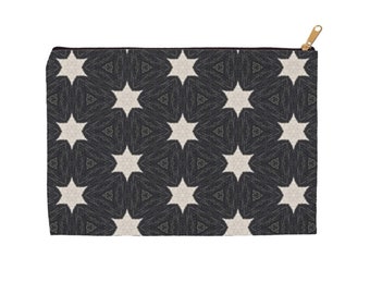 Cosmetic accessory bag black and white hexagon star modern minimalist design