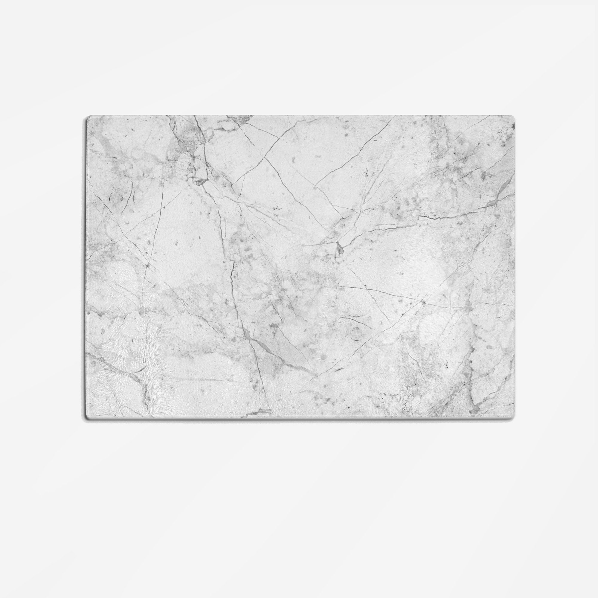 Glass Cutting Board White and Grey Marblelook Design Etsy