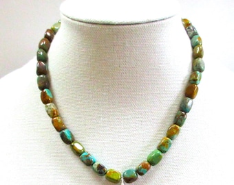 KIngman Beaded turquoise necklace, Gemstone,18-21 inches
