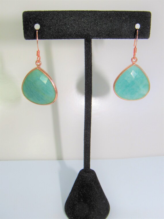 Facet Teardrop Amazonite Earrings Facet Teardrop Amazonite Earrings
