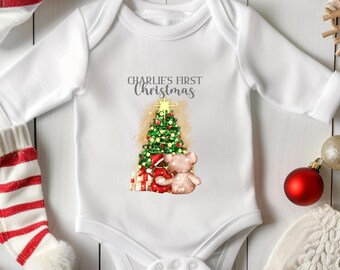 Personalized Baby's First Christmas Vest or T-Shirt