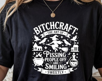 Bitchcraft T-Shirt: Funny Witch Graphic Tee - Sarcastic Wiccan Style